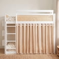 thumbnail image 2 of Twin-Over-Twin Bunk Bed with Bedside 3-Tier Storage Bookshelf, Teens/Kids Rattan Guardrail Bed Frame with Curtain & Light, 2 of 11