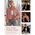 thumbnail image 6 of Mengpipi Women’s Lightweight Corduroy Shacket Button Front Short Jacket for Daily Wear S-XL, 6 of 7