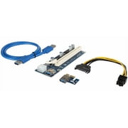 Rosewill Mining Card, Riser Card, PCIe (PCI Express) 16x to 1x Riser Adapter, USB 3.0 Extension Cable 60cm, 6 pin PCI-E to SATA Power Cable, GPU Riser Adapter, Ethereum Mining Riser Card