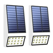Delaman Solar LED Lights 3 Modes Waterproof Garden Yard Wall Mount Lamp Outdoor,2 Pack