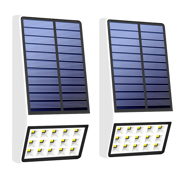 Lámpara de pared LED solar Control de luz 3 modos Lámpara de jardín impermeable Iluminación exterior (2 piezas) NikouMX Muebles