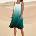 thumbnail image 4 of Gradient Midi Dress for Women Sleeveless Round Neck Tank Dress Casual Loose Summer Dresses Beach Vacation Outfits, 4 of 5