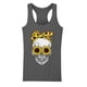 thumbnail image 5 of Camiseta sin mangas con estampado de calavera floral y cuello redondo informal a la moda para mujer Pompotops lopia987739, 5 of 6