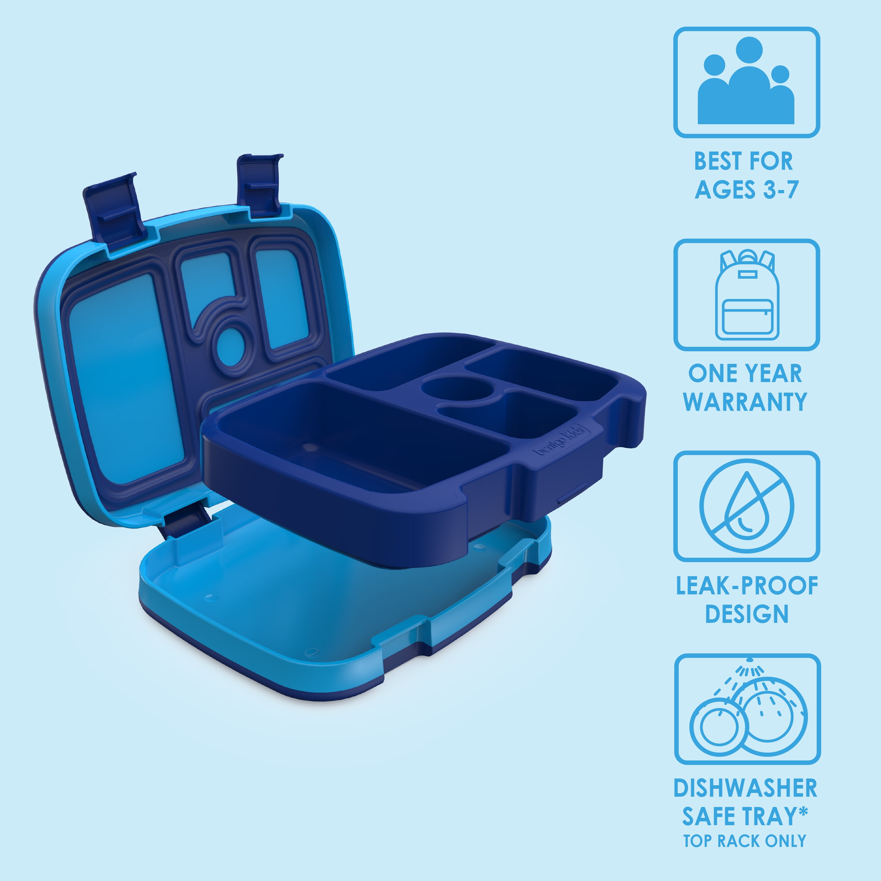 Bentgo Kids Prints Leak-Proof, 5-Compartment Bento-Style Kids Lunch Box (Unicorns) - Durable, Drop-Proof, Dishwasher Safe, & Made with BPA-Free Materials - Ideal for Ages 3-7