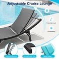 thumbnail image 4 of Homall 3 Pieces Patio Chaise Lounge Chair Sets Outdoor Beach Pool PE Rattan Reclining Chair with Folding Table and Cushion, Blue, 4 of 7