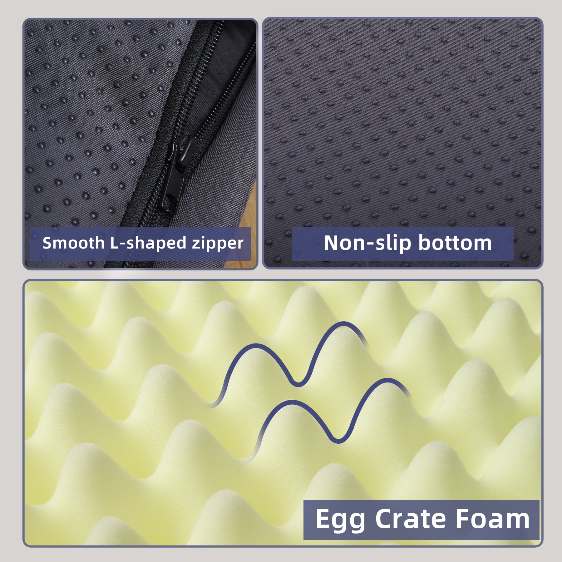 Waterproof Dog Beds for Crates 42" Washable Removable Cover Dog Kennel Pad for Extra Large Dogs