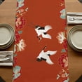 thumbnail image 5 of Table Runners 72 Inches Long Dress Scarves, Red Crane Farmhouse Kitchen/Dining Table Runner, Coffee Tablerunners, Vintage Red Teal Spring Floral Botanical 14x72 Inch, 5 of 9
