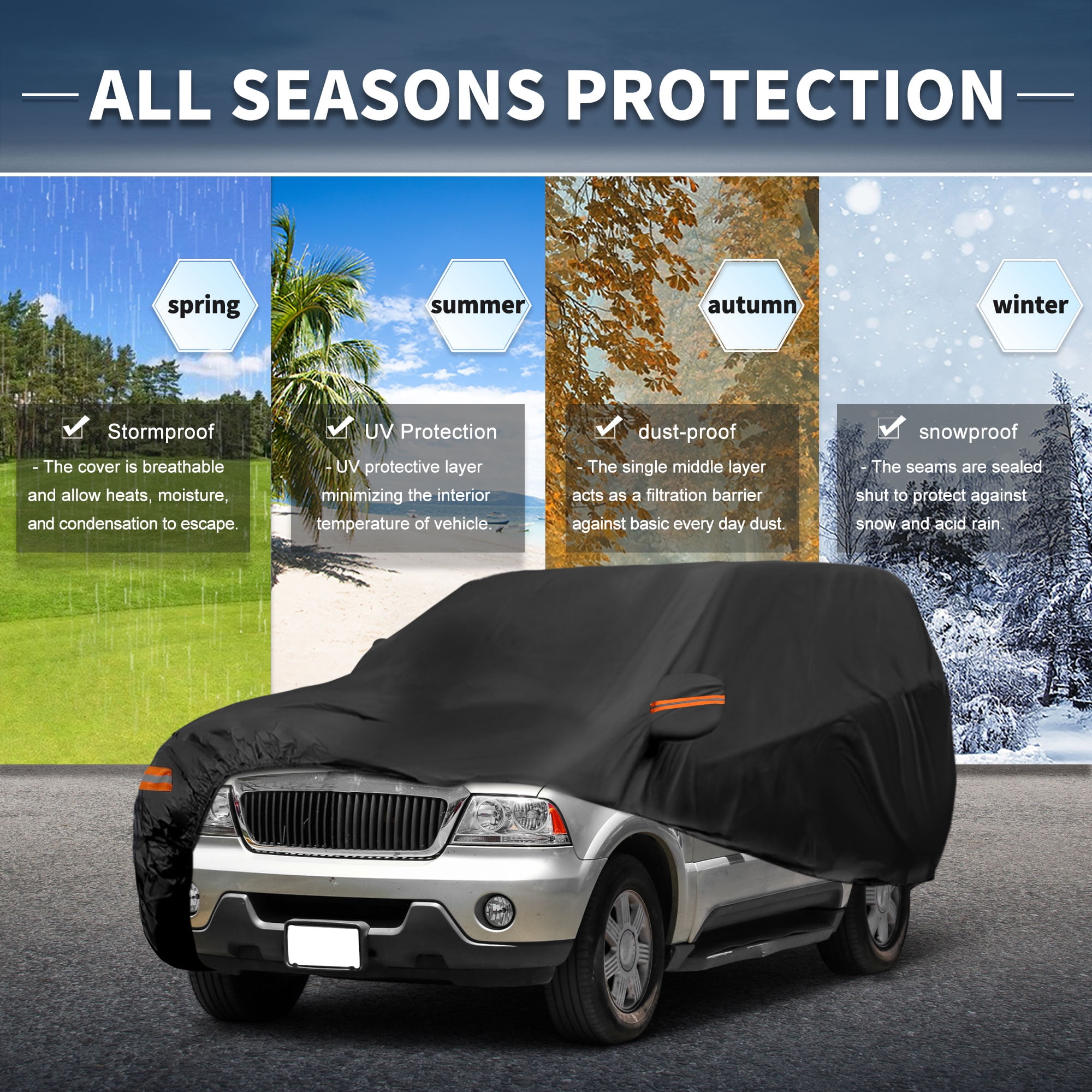Unique Bargains Aluminum Car Cover for Lincoln Aviator 202.76"x81.89"x59.06"