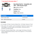 thumbnail image 2 of Rear Brake Pad Set - Compatible with 2007 - 2009 Chrysler Aspen 2008, 2 of 2
