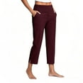 thumbnail image 2 of Delliss Women's Summer Stretch High Waist Pant Side Slit Yoga Straight Work Pant, 2 of 6
