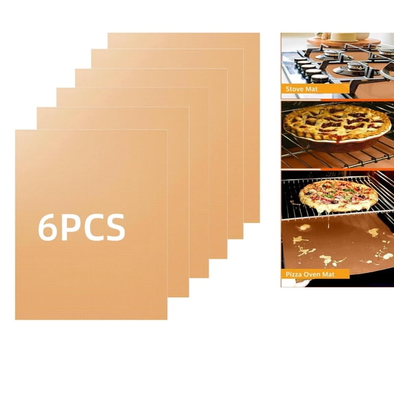 Oven Liners for Bottom of Oven 6 Pack, 16"x12" Large Heavy Duty Non-Stick Reusable Oven Mat Air Fryer Toaster Oven Liner Dishwasher for Electric, Gas, Toaster Ovens, Grills