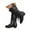 Black, variant on Wide Calf Riding Boots for Women Lace up Splice Slouchy Leather Low Stacked Heel Round Toe Pull on Winter Fall Mid Calf Booties