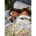 thumbnail image 3 of Floral Hummingbird King Size Flat Sheet, Wrinkleproof & Fadeproof Cooling Flat Bed Sheet Only, Spring Watercolor Flowers Breathable Soft Bedding Top Sheets 105 x 98 Inches, 3 of 8