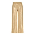 thumbnail image 5 of Xuyuer Women's Solid Sequin Casual Trousers - Sparkly Wide Leg Pants for Party Wear and Glamorous Evening Style, 5 of 6