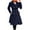 Navy, variant on Ahdbta Womens Peacoats Elegant Double Breasted Notch Lapel Collar Coats Solid Color Long Sleeve Pleated Outwears with Pockets