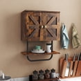 thumbnail image 3 of Gymax Bathroom Wall Cabinet Medicine Storage Cabinet w/ Open Shelf & Towel Bar Rustic, 3 of 10