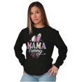 thumbnail image 3 of Cute Spring Easter Mama Bunny Ears Women's Long Sleeve T Shirt Brisco Brands S, 3 of 5