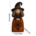 thumbnail image 2 of Halloween Wooden Witch Ornamen Vintage Tabletop Decor, Retro Artwork Adds Warm Spooky Character, Halloween Mantel Decoration for Shelf Table Party, 2 of 5
