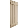 thumbnail image 4 of Ekena Millwork 23 1/2"W x 24"H Rustic Four Board Spaced Board-n-Batten Rough Cedar Faux Wood Shutters (Per Pair), Primed Tan, 4 of 11
