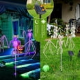 thumbnail image 4 of Honmine Halloween Decorations Outdoor Solar Garden Lights, 3D Scary Bat Realistic Skeleton Outside Decor,Solar Creepy Bats Path Lights for Yard/House/Halloween Party Gifts Decor Purple, 4 of 9