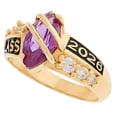 thumbnail image 3 of JackAni 14k Yellow Gold Simulated Alexandrite June Birthstone 2026 Class Graduation Ring - Size 8.75, 3 of 5