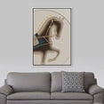 thumbnail image 3 of IDEA4WALL Framed Canvas Print Mid-Century Geometric Galloping Horse Silhouette Animals Funny Wall Art Preppy Room Decor Bohemian Colorful Minimalism Artwork - White 24"x36", 3 of 5