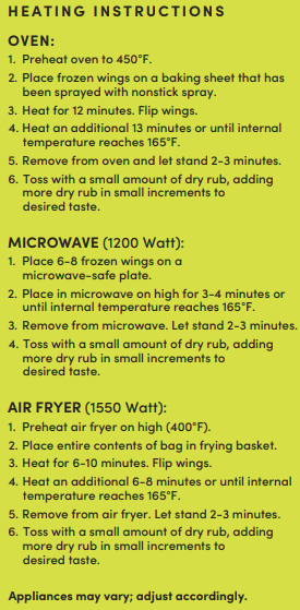 bettergoods Chicken Wings with Salsa Verde Dry Rub, 22 oz (Frozen)
