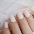thumbnail image 2 of Beige Nude Color Matte Fake Nails Frosted Coat Square Top Pre Design ABS Artificial False Nail Art Tips Bride Party Finger Wear, 2 of 4