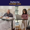 thumbnail image 5 of Non-Tilt Overbed Table with Wheels, Height Adjustable Rolling Tray for Hospital or Home Use, Silver Vein, 5 of 6