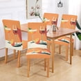 thumbnail image 2 of Yayeee 4 Pack Dining Chair Covers Stretch Parson Chairs Slipcovers Seat Protector, Orange Glasses, 2 of 6