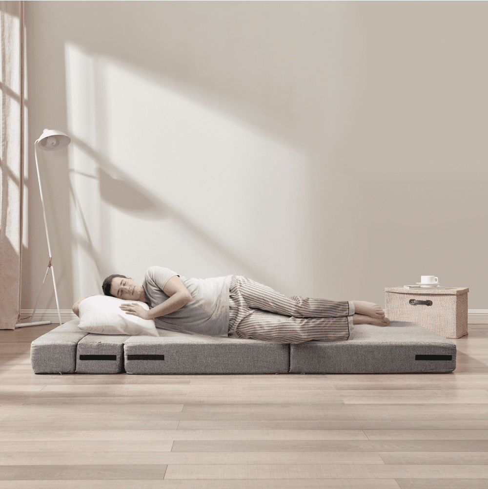 Z-hom Folding Sofa Bed, Convertible Sleeper Chair, Small Futon Boneless Sofa with Pillow for Apartment Dorm Living Room Bedroom, Twin Size