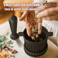 thumbnail image 3 of Cast Iron Mortar and Pestle & Garlic Grater Plate Set, Guacamole Bowl and Masher with Bonus Brush/Spoon, Small Mortar and Pestle Set 3-in-1 Crushing Smasher for Kitchen Spices and Pesto, 3 of 4