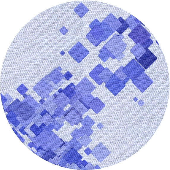 Ahgly Company Machine Washable Indoor Round Transitional Heavenly Blue Area Rugs, 7' Round