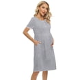 thumbnail image 3 of Baywell Women's Short Sleeve Nightgown Sleepwear with Pockets, Round Neck Button Down Nightshirt for Breastfeeding, Plus Size Night Shirts Women Nightdress Soft Lounge House Dress, S-3XL, 3 of 5