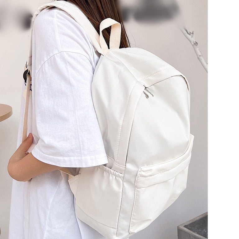 Yettn Preppy Backpack,Solid Color Basic Plain Design  display picture 3