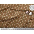 thumbnail image 2 of Soimoi Brown Poly Georgette Fabric Floral & Yacht Nautical Printed Craft Fabric by the Yard 42 Inch Wide, 2 of 3