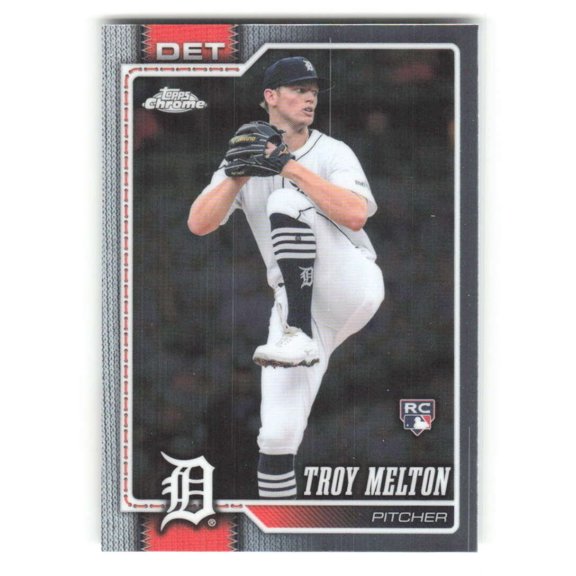 Collectible 2026 Topps Chrome #202 Troy Melton RC Rookie Detroit Tigers MLB Baseball Base Trading Card