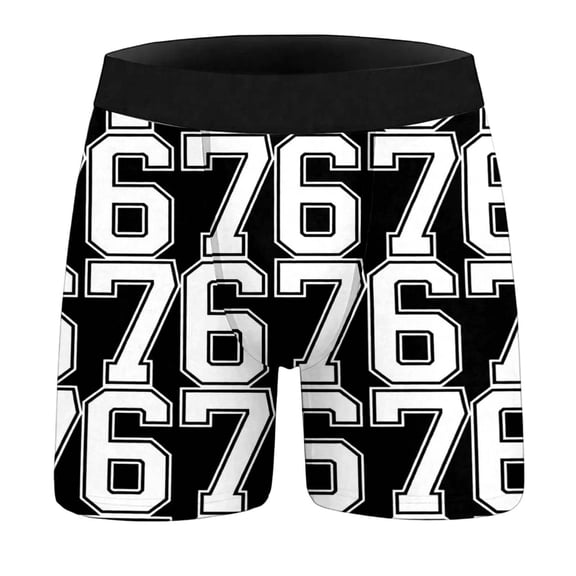 SJLDQY Men's 67 Underwear Boxer Briefs Funny Six Seven Graphic Boxer Briefs for Men Soft Breathable Boxer Shorts for Men