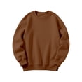 thumbnail image 3 of GiLiling Oversized Sweatshirt for Girls, Casual Crew Neck Sherpa Fuzzy Fleece Hoodie, Drop Shoulder Long Sleeve Pullover (Brown, 7-8 Years), 3 of 3