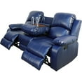thumbnail image 3 of Bonded Leather Living Room Furniture Set Reclining Sofa Set Loveseat Furniture Sets in Living Room Sofa Recliners (Sofa, Blue), 3 of 9