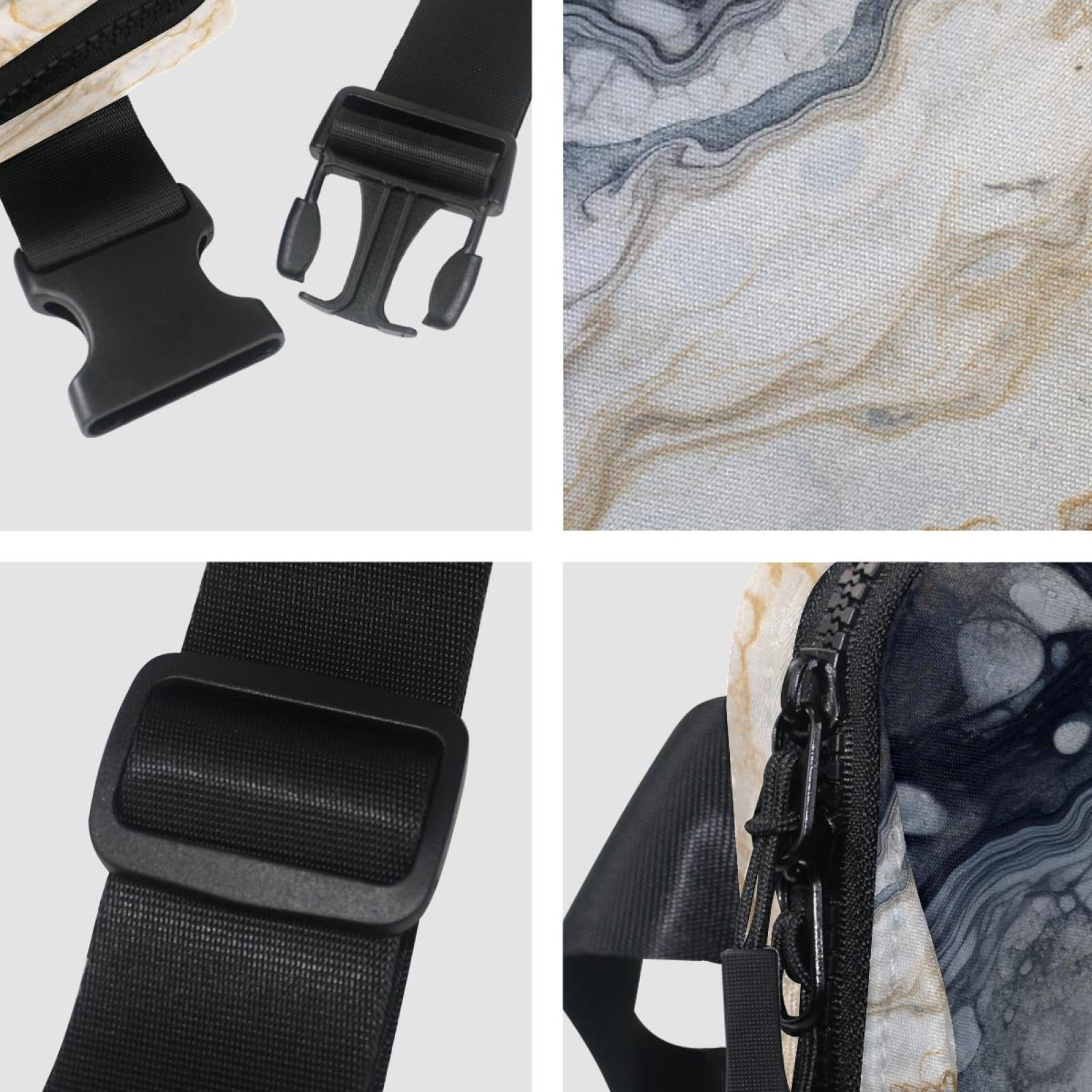 Marbled Running Belt Fanny Pack Belt Bag with Extension Strap Lightweight Adjustable Unisex