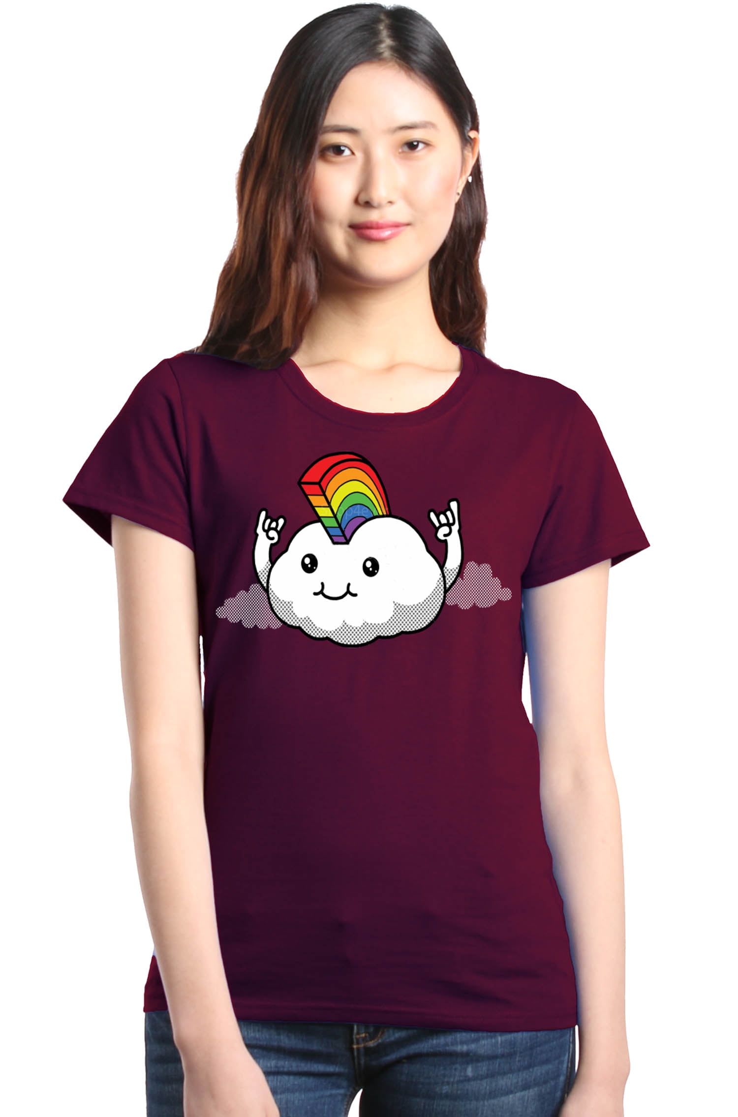 Shop4Ever Women's Rainbow Mohawk Cloud 