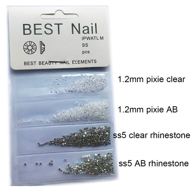 paquete de diamantes de imitación de cristal con reverso plano para uñas, tamaños mixtos SS4 SS6 SS8 SS10, piedras decorativas para decoración de uñas, gemas brillantes, accesorios de manicura Tan Jianjun unisex