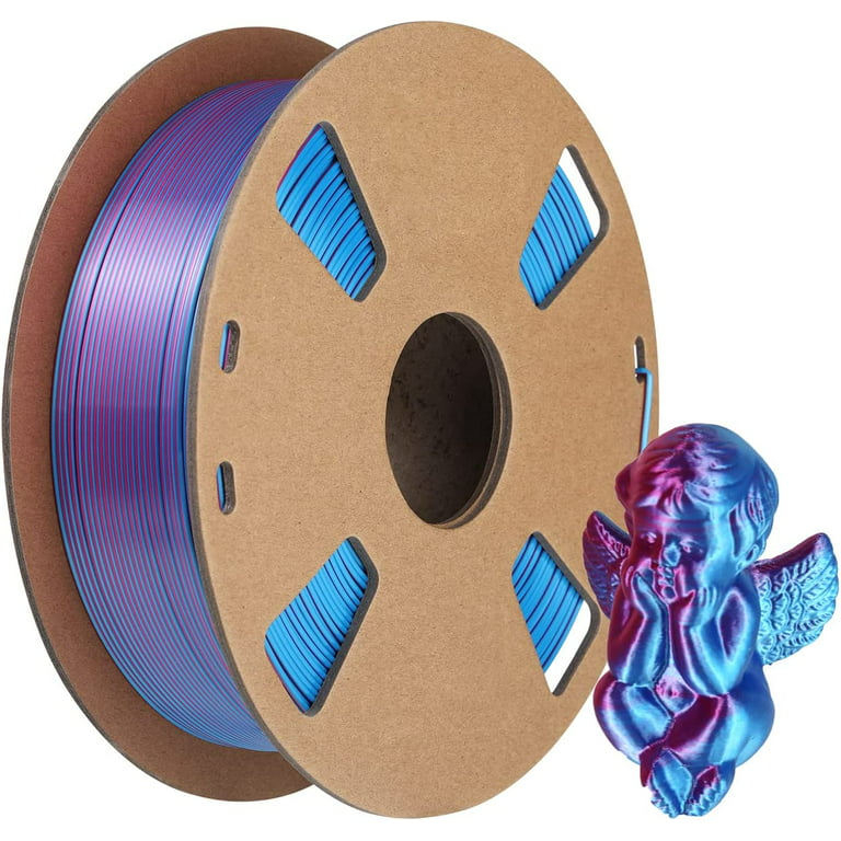DD Silk PLA Filament Multicolor, 3D Printer Filament Dual Color PLA  Filament 1.75mm +/- 0.03mm Silk Blue-RoseRed 1KG/Spool US Stock