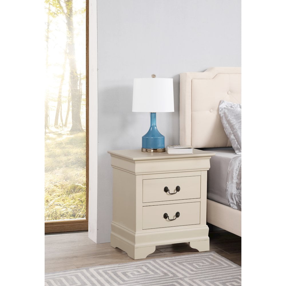 Glory Furniture Louis Phillipe Night Stand in Beige Color