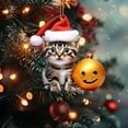 thumbnail image 5 of YOHAVEN Christmas Kitty Pendant Hanging Ornament for Car Backpack Home Decor, Rearview Mirror Holiday Decoration, Festive Table Accent Gift, 5 of 8