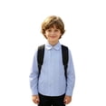thumbnail image 5 of SGMVNU School Uniform for Girls Boys Long Sleeve Pleated Dress Shirt Lapel Collar Button Down Blouse Spring Fall, Size 3-4 Years, Light Blue, 5 of 6