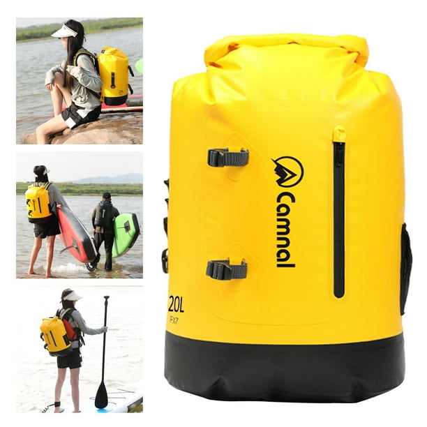 Luzkey Portable Rucksack Keeps Gear Fishing Waterproof Backpack Floating Bag For Rafting Swimming Beach Boating Women Men Yellow 20l Other