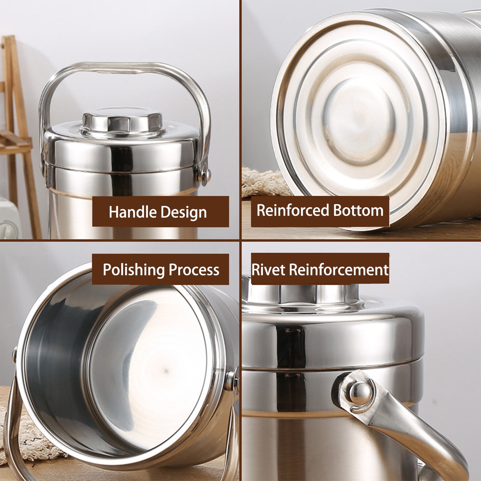 Thermal Lunch Box Wide Mouth Stainless Steel Thermal Flask, Stainless Steel Breakfast Pots, Soup Flasks Pot