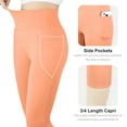 thumbnail image 5 of BIG ELEPHANT 3-Pack High Waist Yoga Pants for Girls - Athletic Workout Capri Leggings with Side Pockets, Perfect for Running, Dance, and Fitness, Sizes S-XXL, 5 of 9